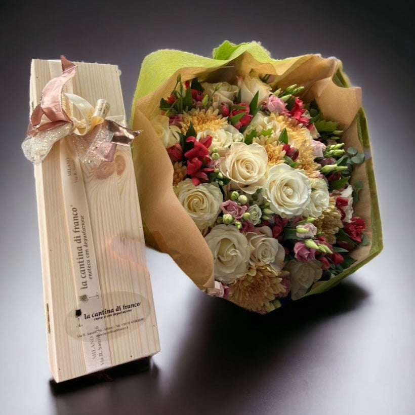 King Flowers con Champagne (Per Lauree) - DELUXY