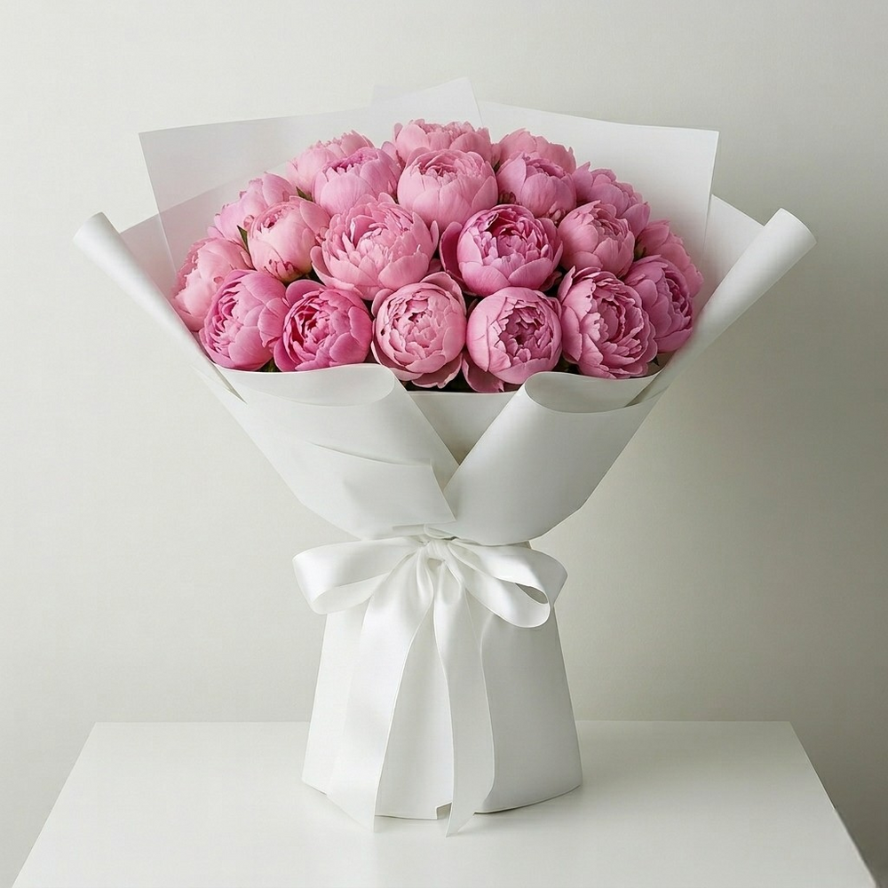 mazzo di peonie rosa