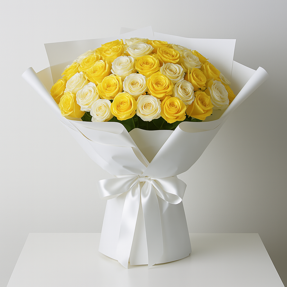 Bouquet Rose Bianche e Gialle