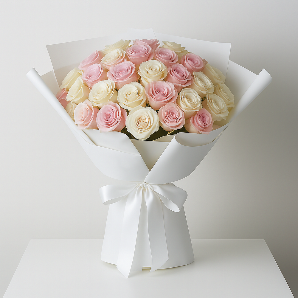 Bouquet Rose Bianche e Rosa