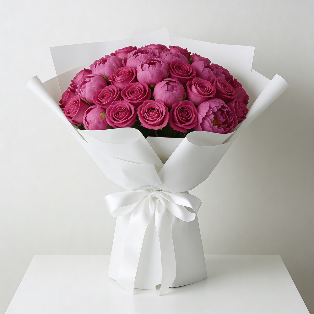 Bouquet Rose e Peonie Porpora