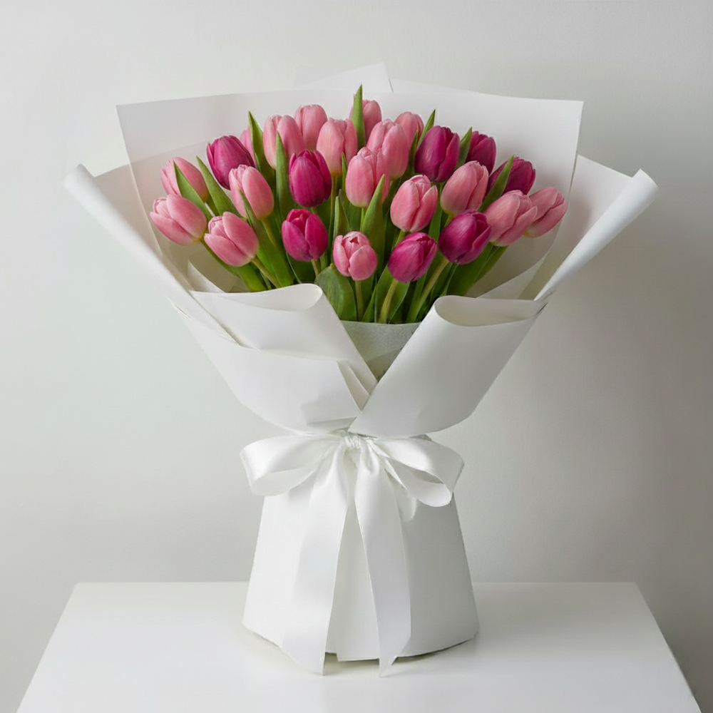 Bouquet Tulipani Rosa e Magenta