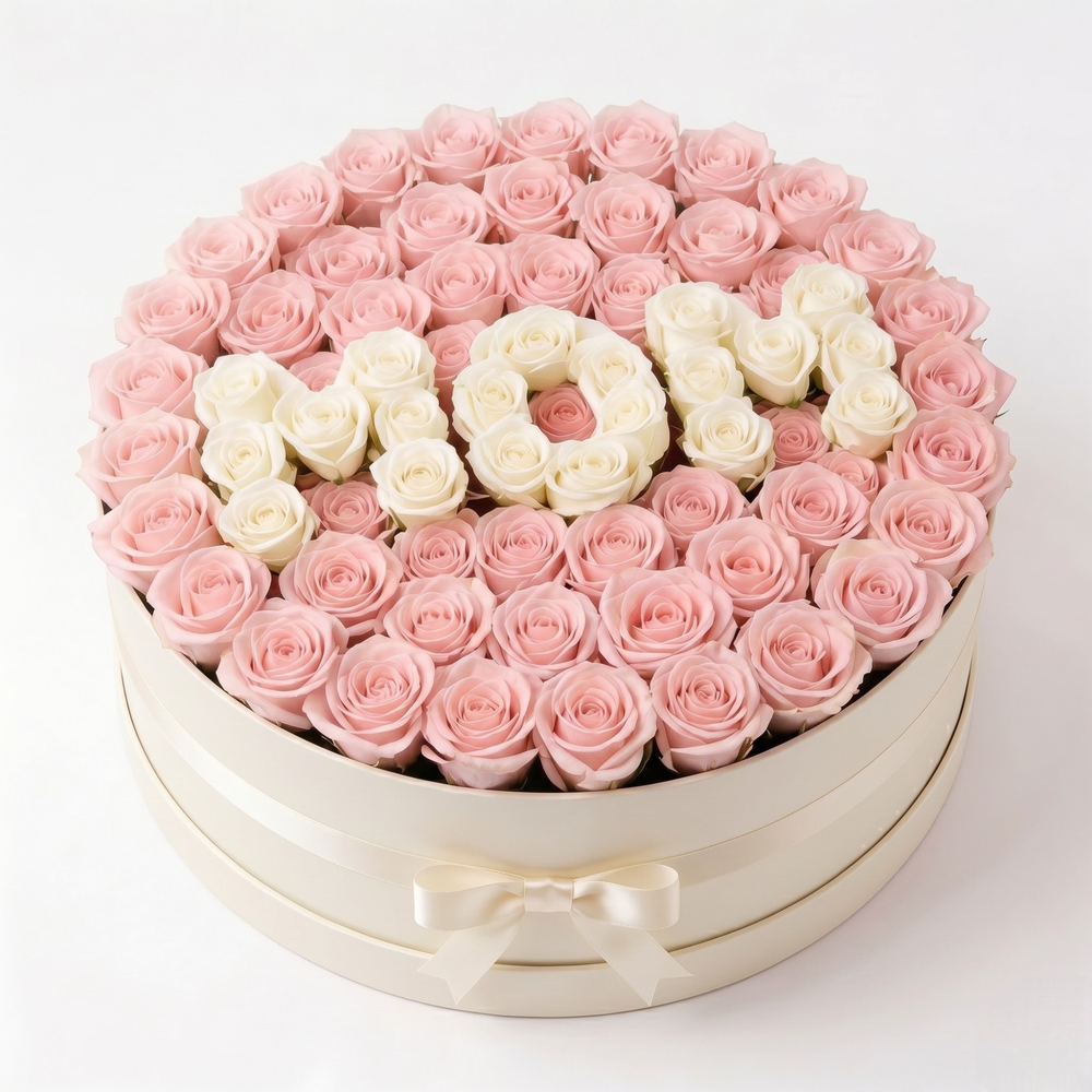 Cappelliera "MOM" Rose Rosa Lettere Bianche