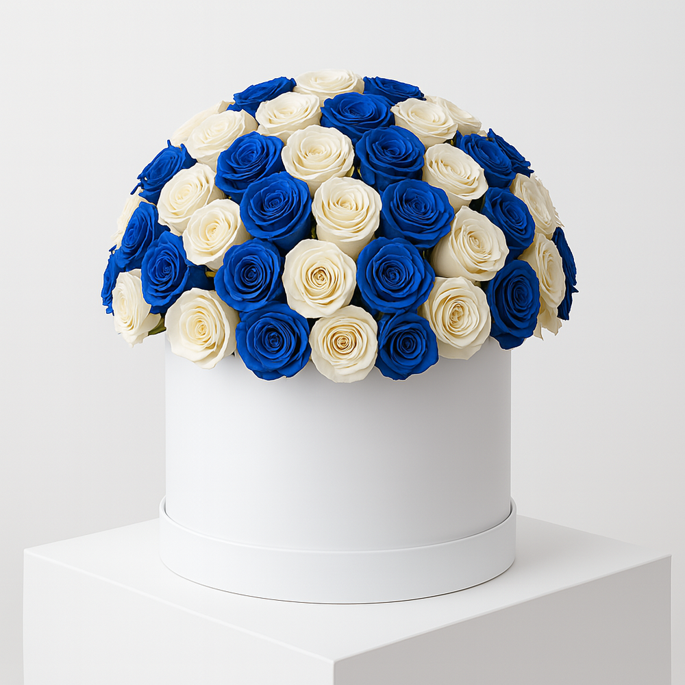 Cappelliera Rose Bianche e Blu