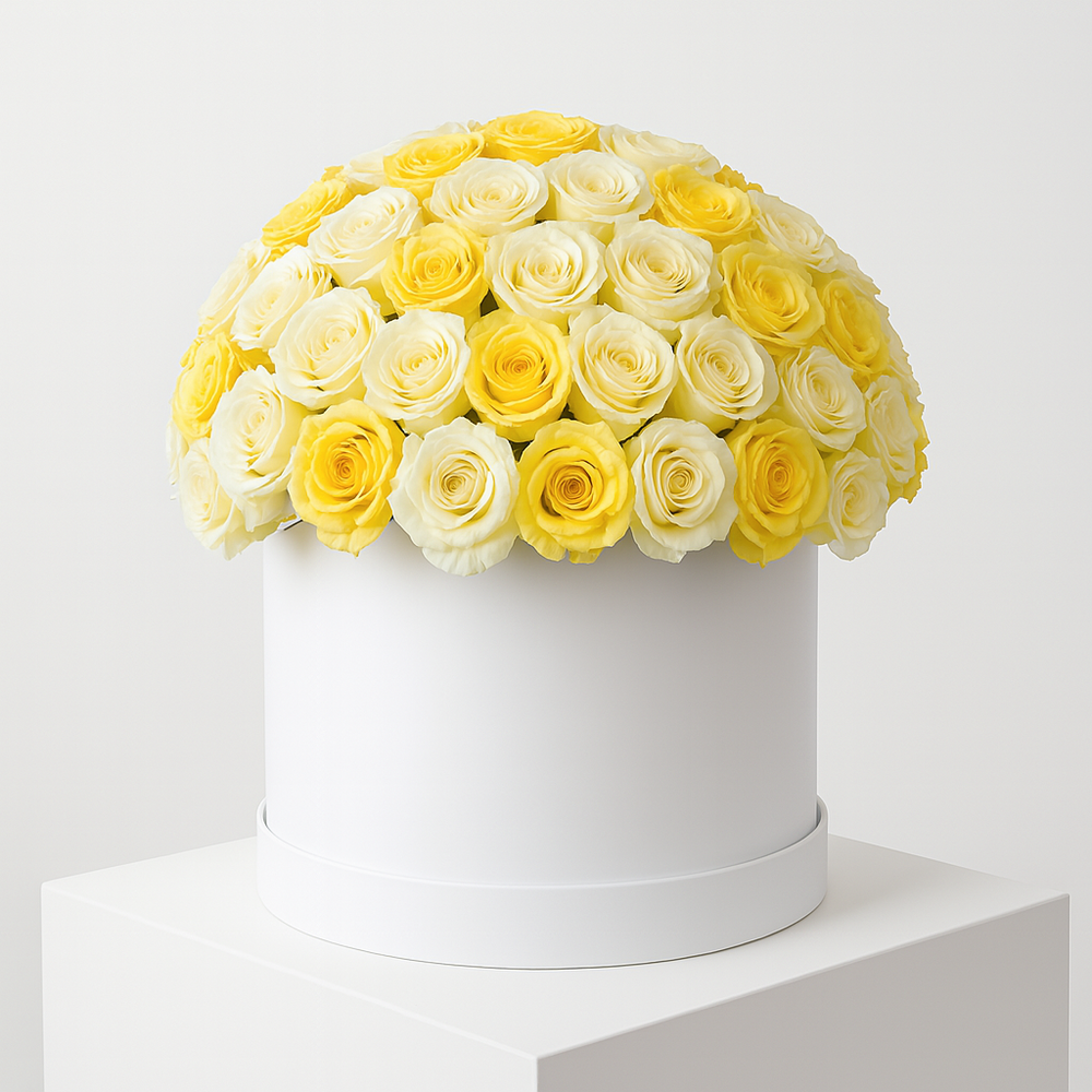 Cappelliera Rose Bianche e Gialle