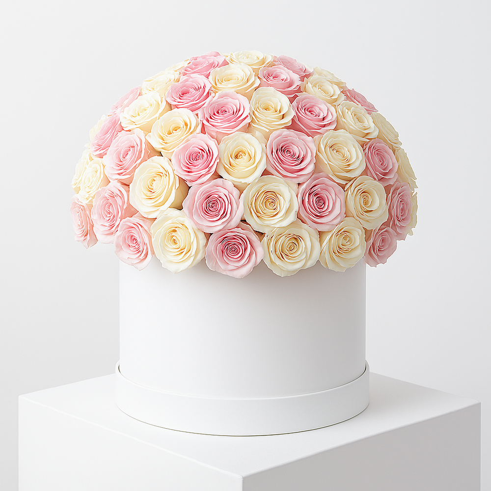 Cappelliera Rose Bianche e Rosa