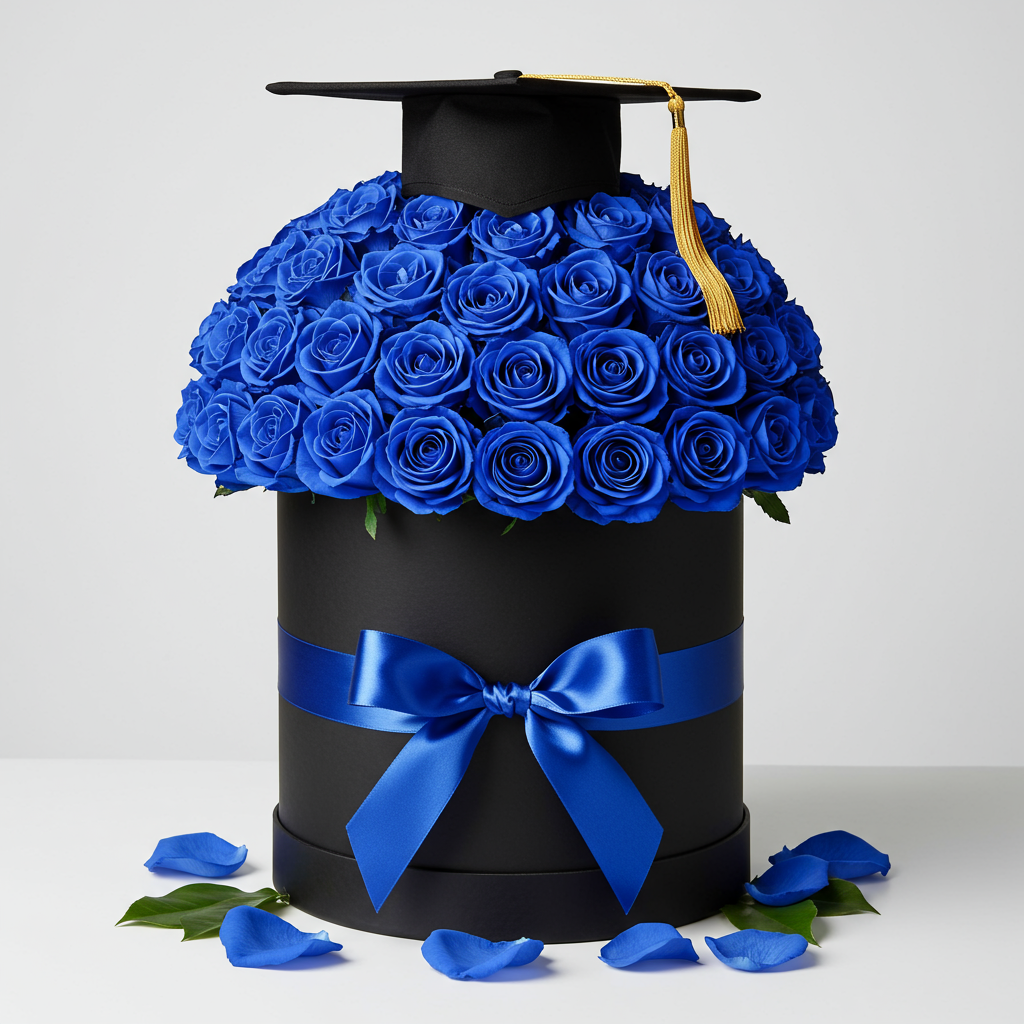 Rose Graduation Hatbox (color of your choice)