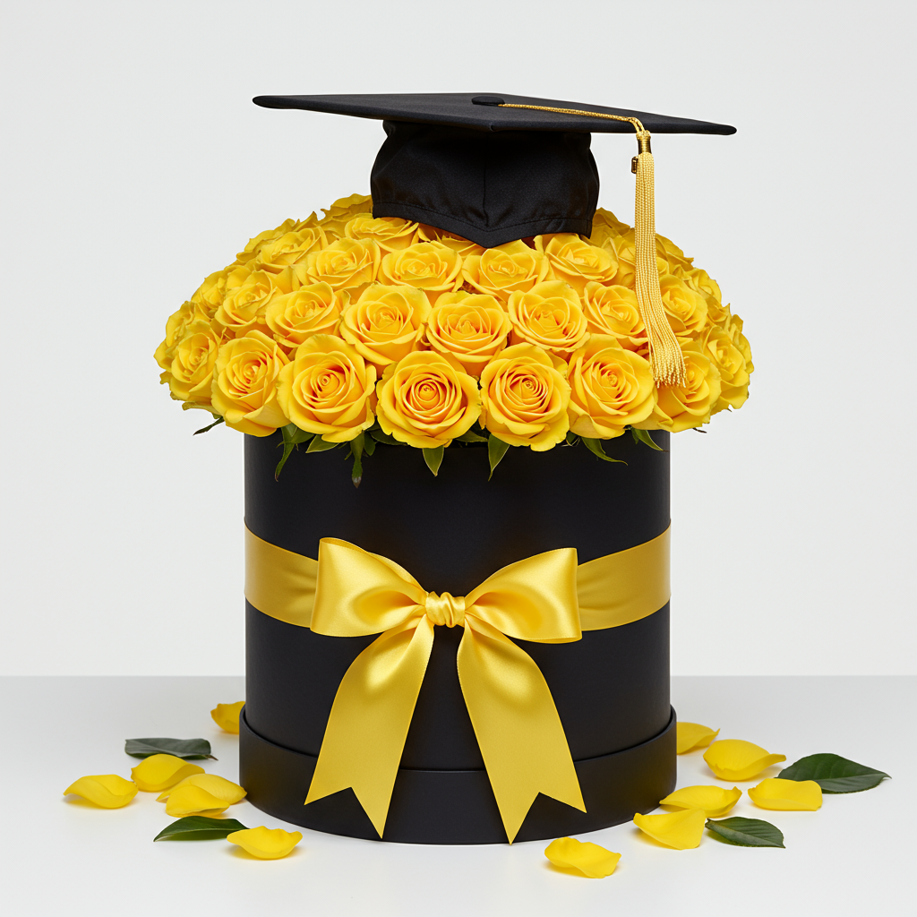 Rose Graduation Hatbox (color of your choice)