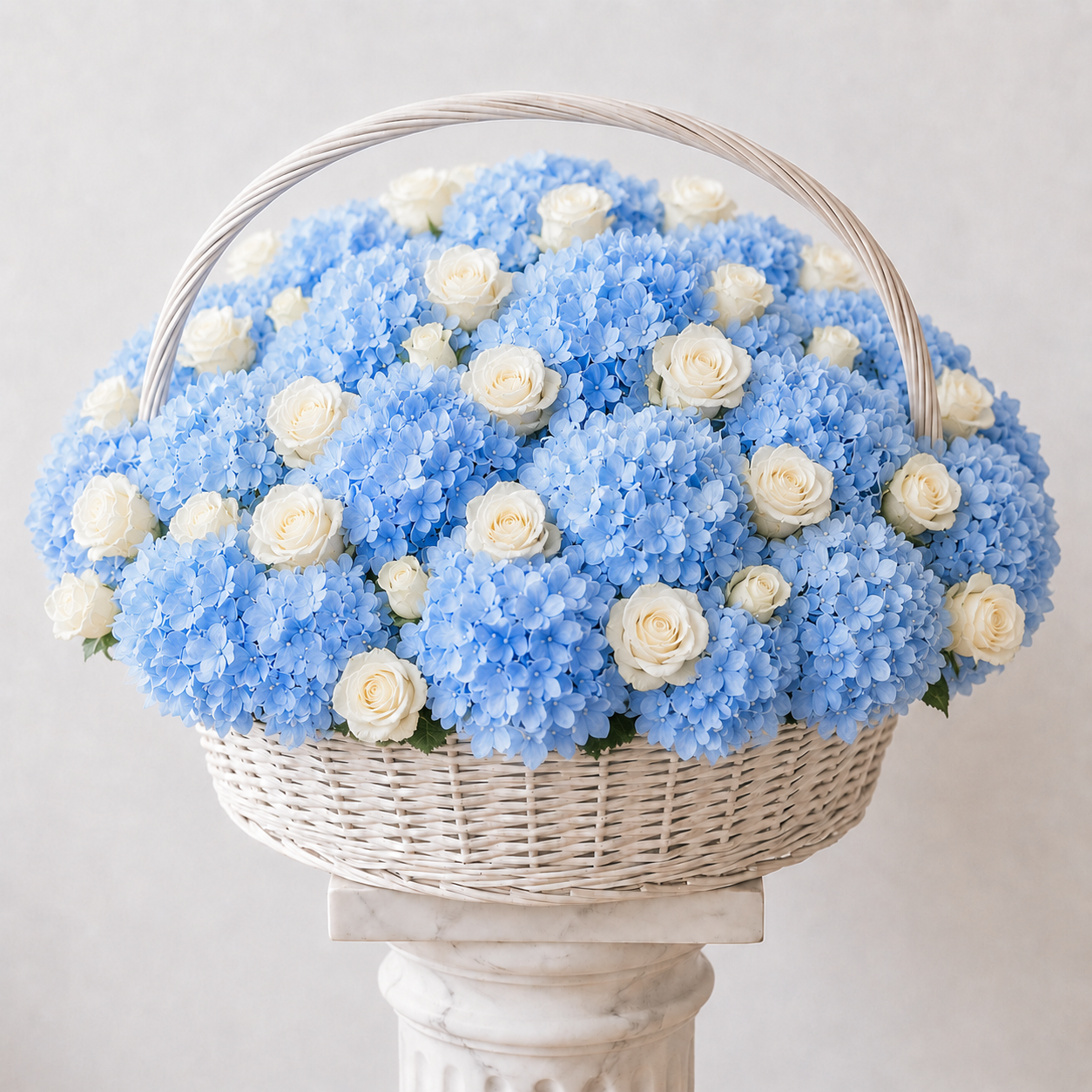 MAXI Panier Hortensias Bleus et Roses