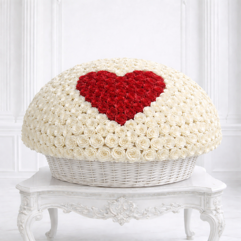 Roses de luxe en forme de cœur