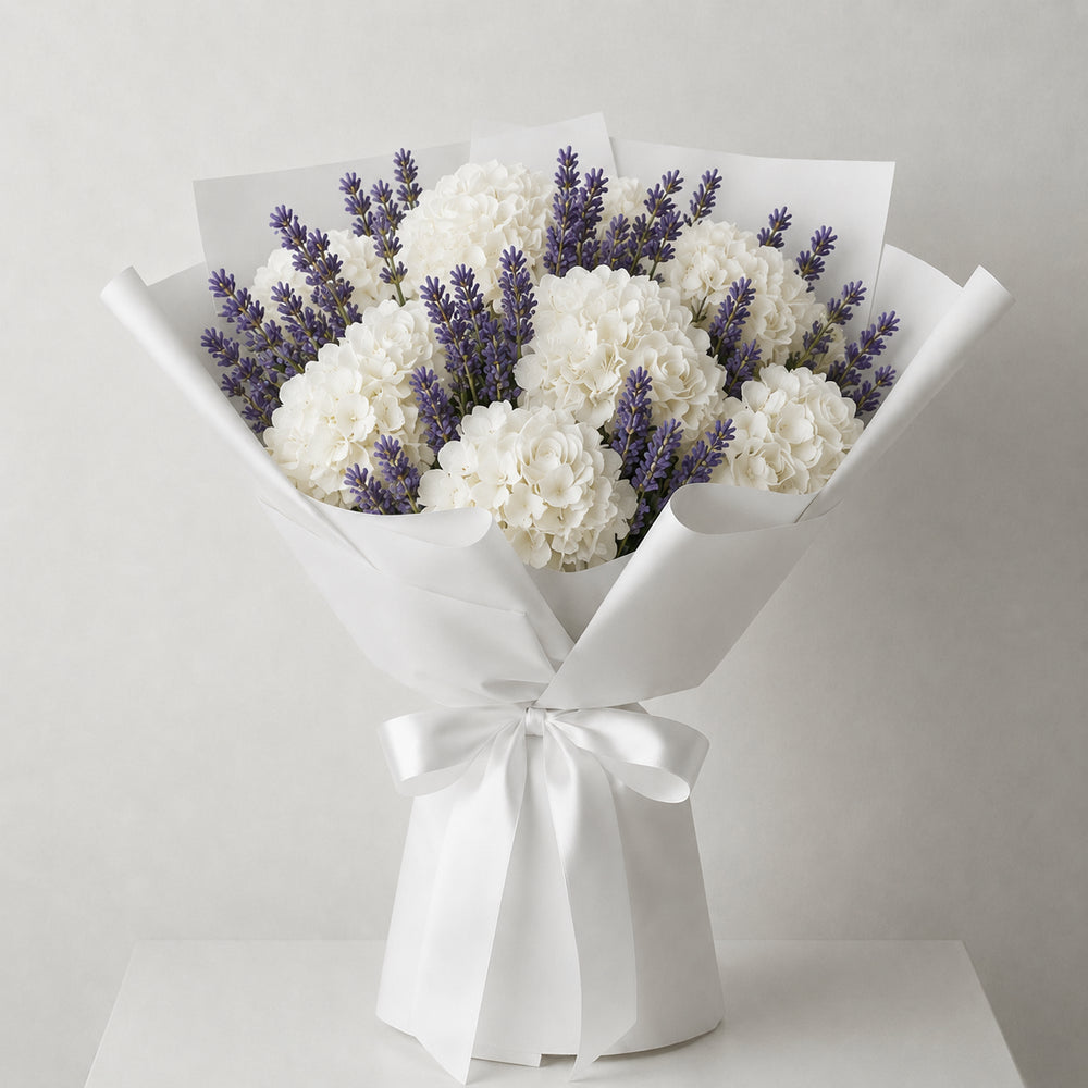Lavender and White Hydrangea Bouquet