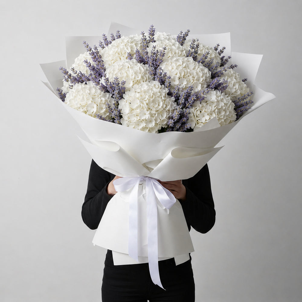 MAXI Bouquet Lavender and White Hydrangeas