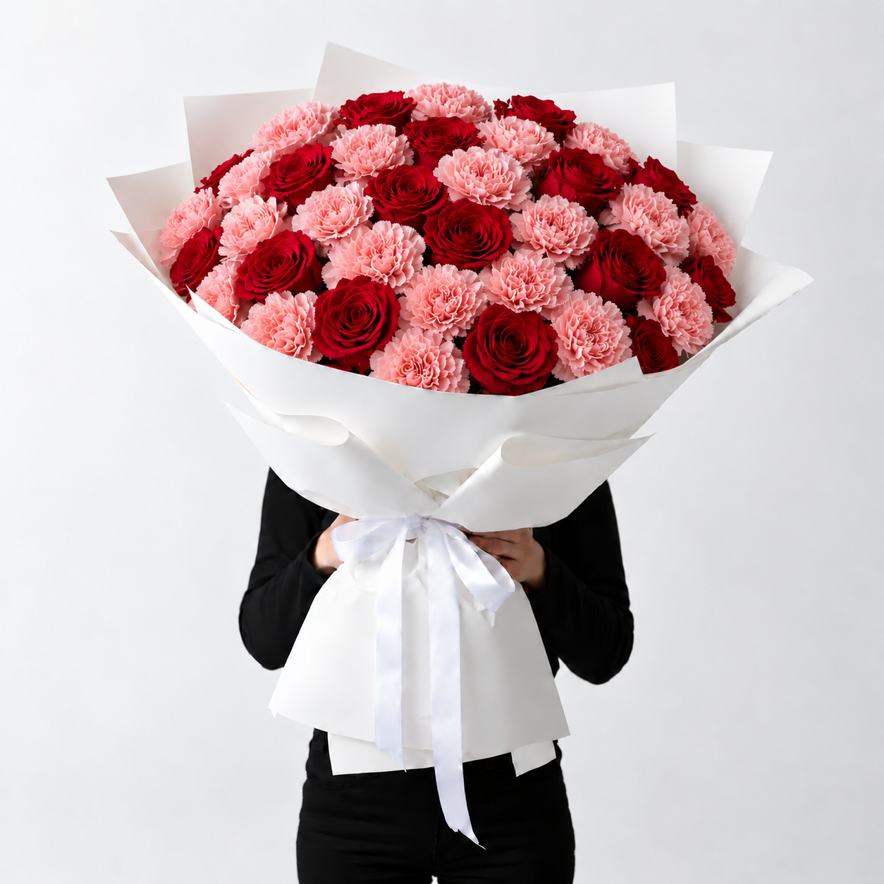 Maxi Bouquet Rose Rosse e Garofani Rosa